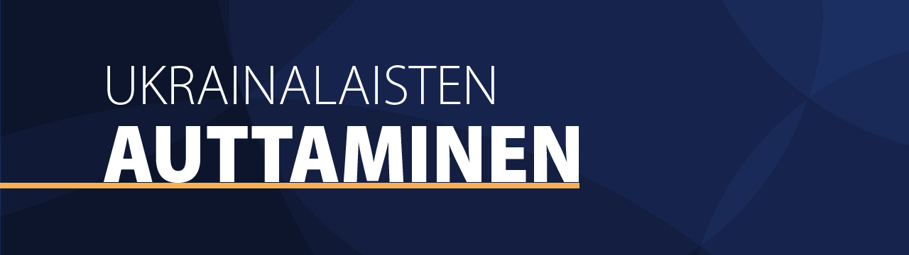 Ukrainalaisten auttaminen, linkki lisätietosivulle.