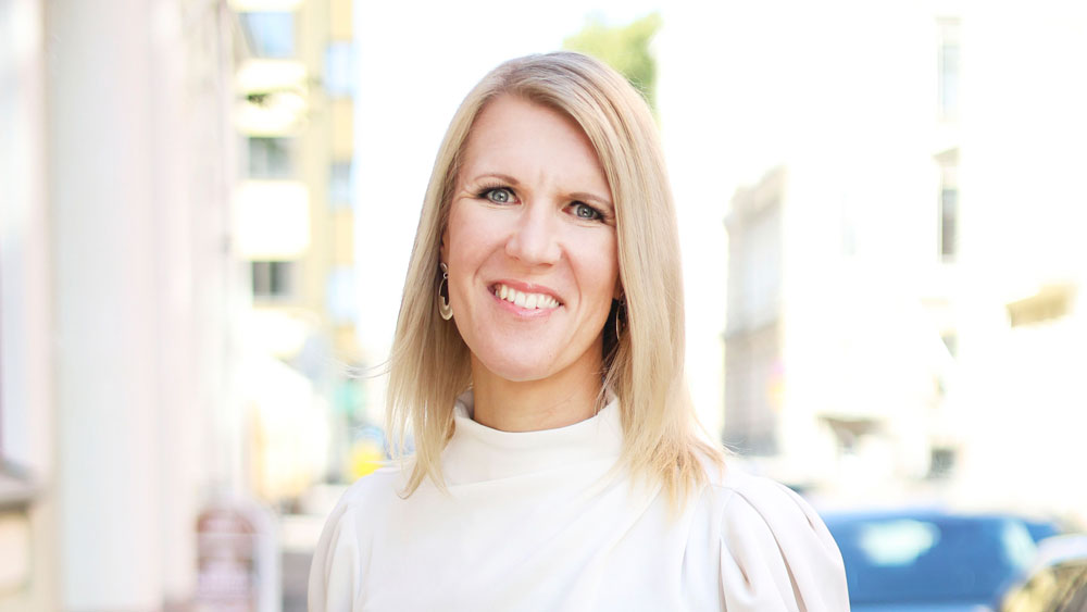 Minister Sari Multala  in medium close-up pic